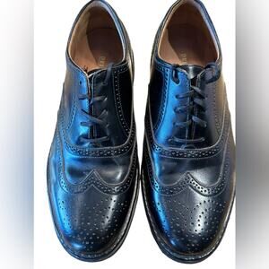 Rockport Shoes Mens 7.5 Wide Black Wingtip Dress Lace Up Shoes